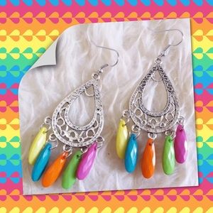 🌈New Vintage MultiColor/Silver Earrings